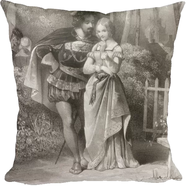 Faust and Gretchen in the Goethe version of the legend. Faust and Margarita in the Mikhail Bulgakov version of the story. After a 19th century work by Jules David