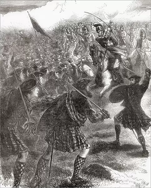 The Battle of Culloden, 16 April 1746, the final confrontation of the Jacobite rising of 1745. From Cassells Illustrated History of England, published c. 1890