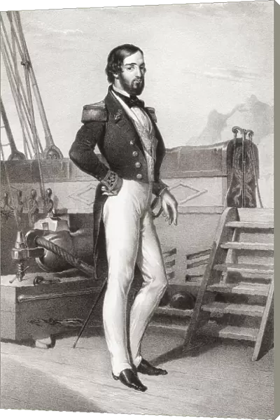 Francois d Orleans, Prince de Joinville, 1818 - 1900. French. Third son of Louis Philippe, King of the French, and his wife Maria Amalia of Naples and Sicily. He was an admiral in the French Navy. He brought Napoleon Bonapartes remains back to France from St. Helena. After a mid-19th century work by H. J. Backer