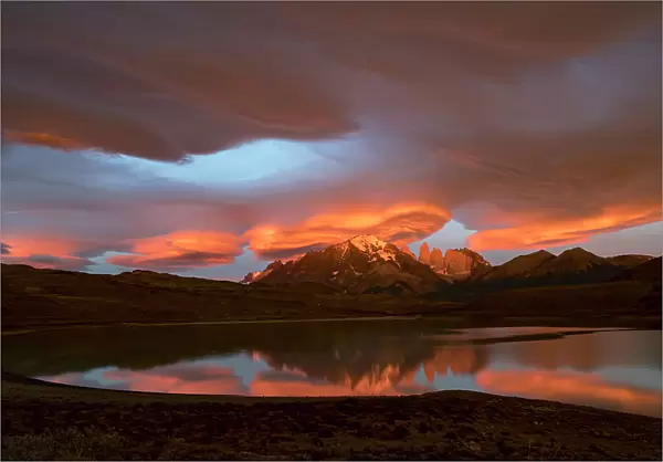 Sunrise above Torres del Paine National Park
