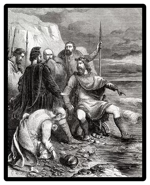 King Canute Reproving Courtiers Believing Power Over The Elements