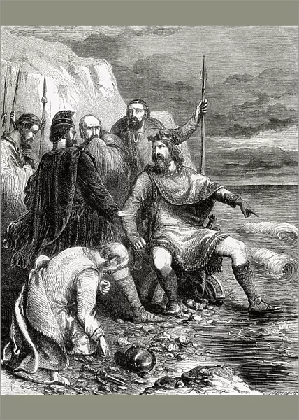 King Canute Reproving Courtiers Believing Power Over The Elements