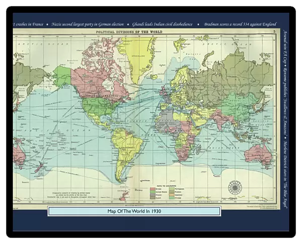 Historical World Events map 1930 UK version