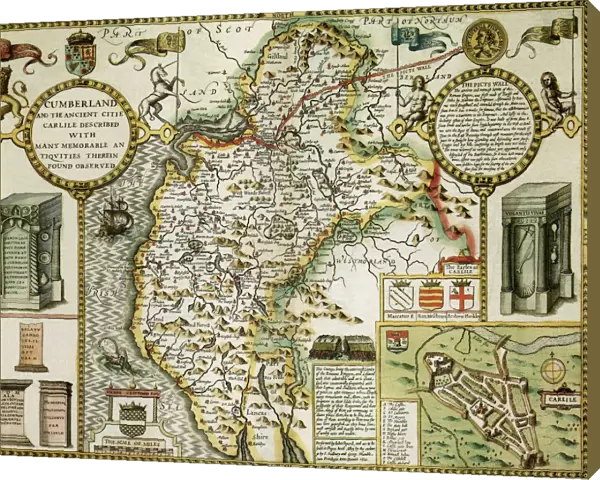 Cumberland Historical John Speed 1610 Map