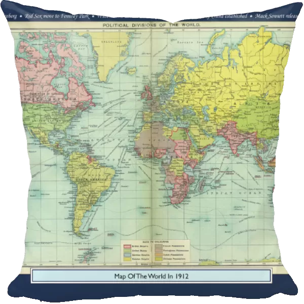 Historical World Events map 1912 US version