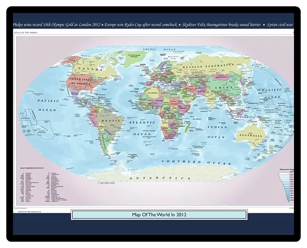 Historical World Events map 2012 US version