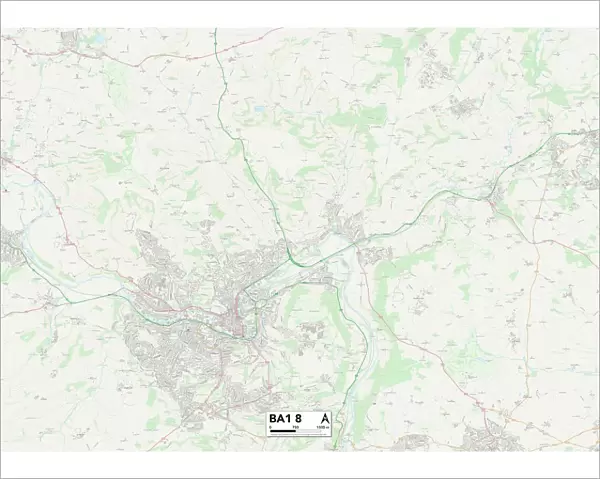 Bath and North East Somerset BA1 8 Map