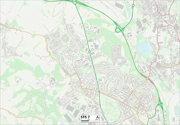 Staffordshire ST5 7 Map