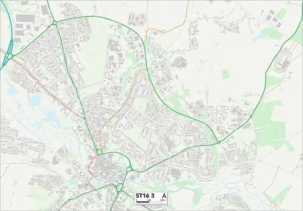 Staffordshire ST16 3 Map
