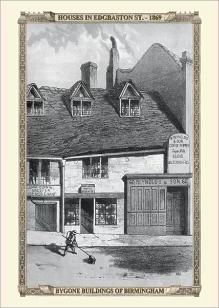 View of Old Houses in Edgbaston Street, Birmingham 1869