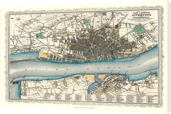 Old Map of Liverpool 1866 by Fullarton & Co
