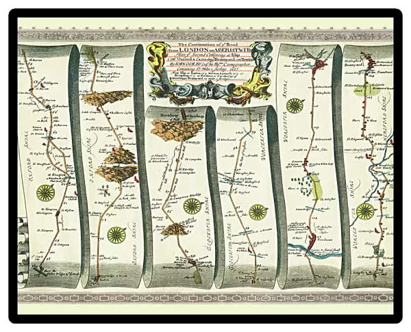 Old Road Strip Map (PLATE 2) The Continuation of the Road from London to Aberystwyth