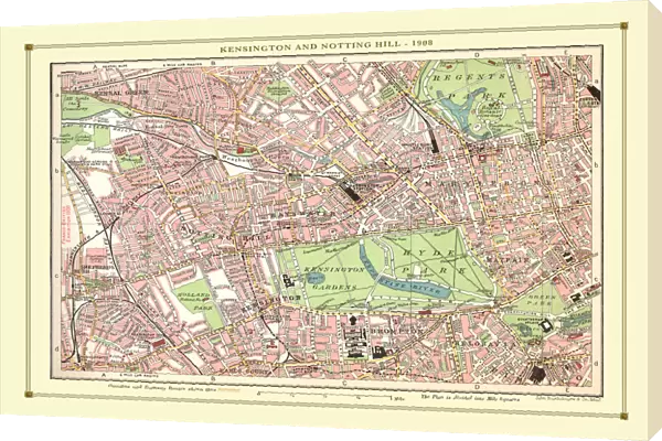Old Street Map of Kensington and Notting Hill 1908
