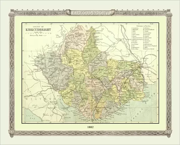 Old Map of the County of Kirkcudbright from the Philips Handy Atlas of 1882