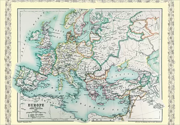 Map of Europe showing how it appeared at the time of the Third Crusade AD 1190