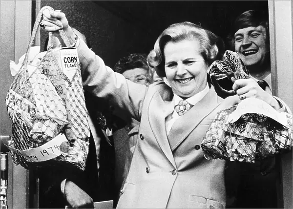 Margaret Thatcher, Conservative Party Leader, compares the worth of £
