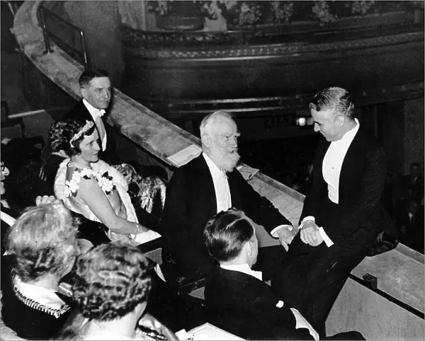 Charlie Chaplin Feb 1931 seen here with George Bernard Shaw