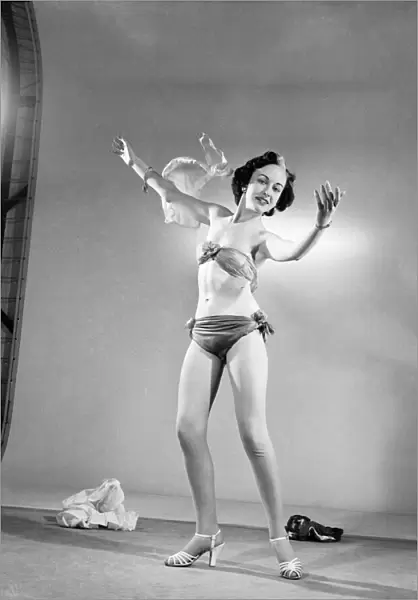 Magician Annette Clarke aged 17 Seen here plucking a bikini from thin air