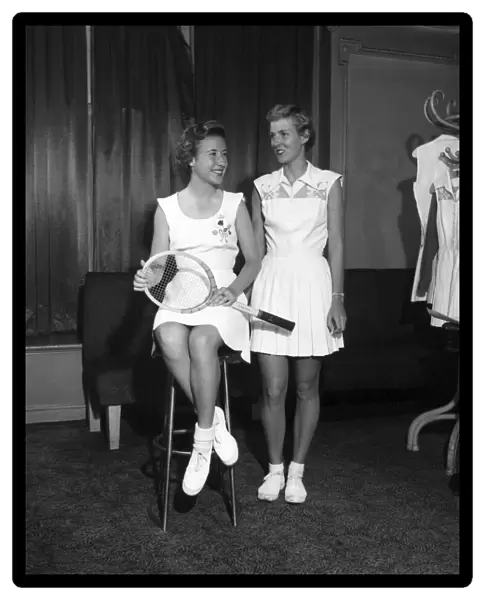 Sport Tennis. L-R Maureen Connolly and Julie Sampson seen here modelling their tennis