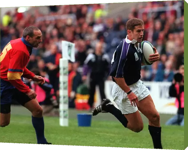 Shaun Longstaff scores third try for Scotland October 1999 against Spain