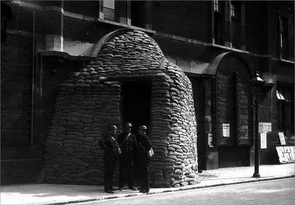 WW2 Police Station Air Raid Precautions September 1939 Three policemen wearing