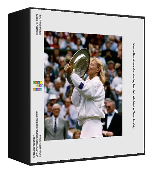 Martina Navratilova after winning her ninth Wimbledon Championship