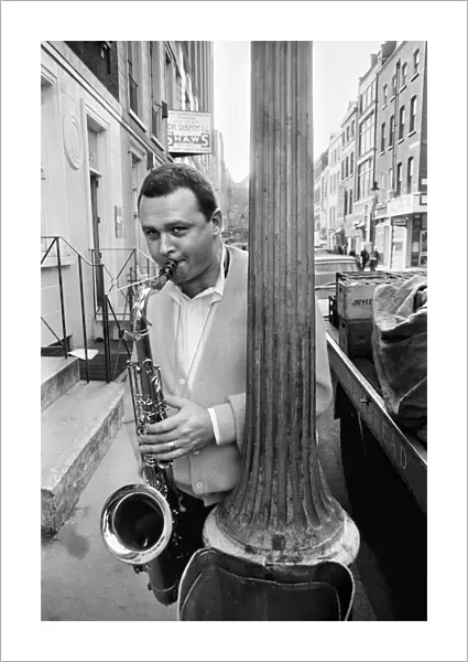 Jazz performer Stan Getz at Ronnie Scotts jazz club. Master tenor saxophonist