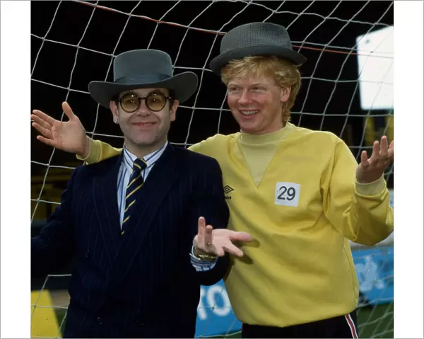 Elton John with Maurice Johnston May 1984