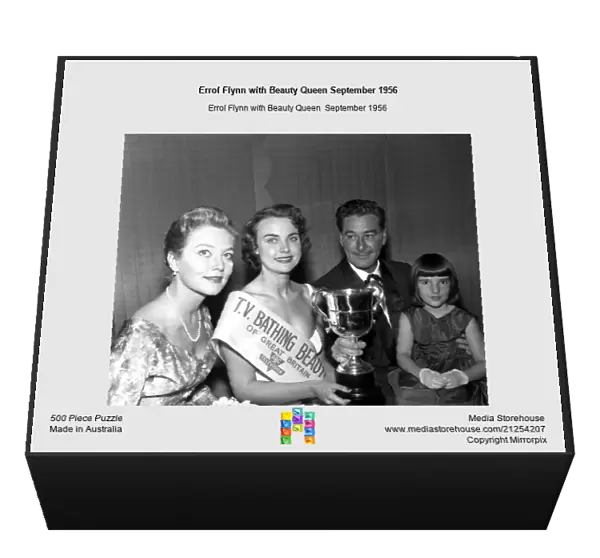 Errol Flynn with Beauty Queen September 1956