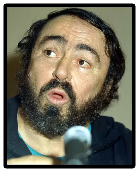 Luciano Pavarotti being interviewed in Dublin. April 1980. 08  /  04  /  1980