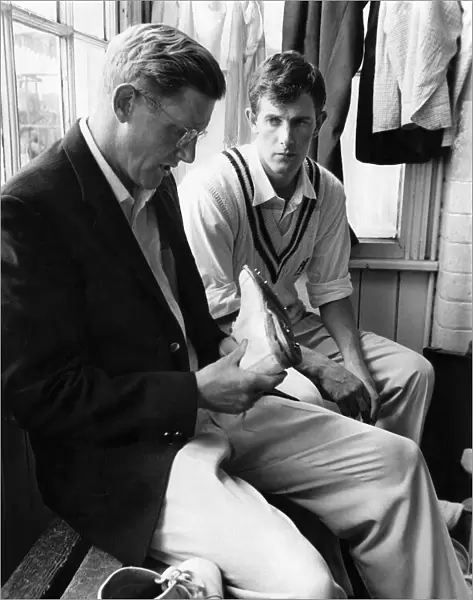 Mike Smith and David Brown Warwickshire cricketers pictured in the dressing room before