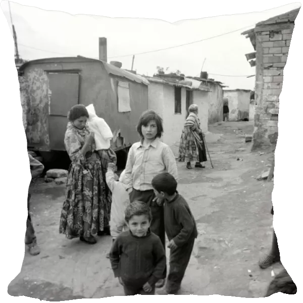 AMother and children in a poor suburb on the outskirts of Rome, Italy April 1975