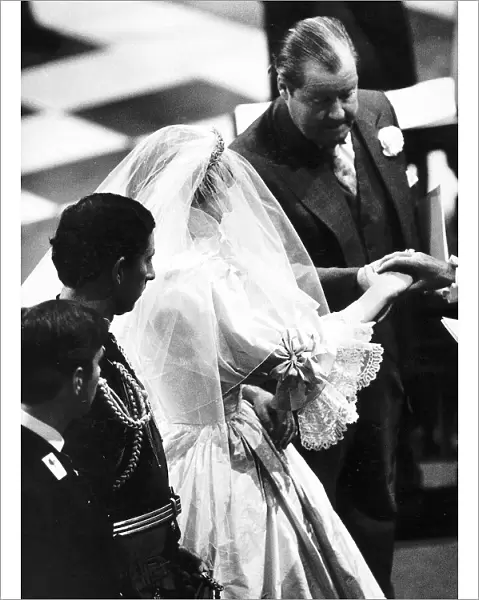Prince Charles and Princess Diana exchange their wedding vows at St Pauls Cathedral in