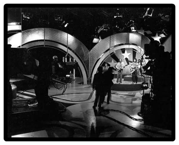 Filming of the television music chart show Top of the Pops at the BBC Studios