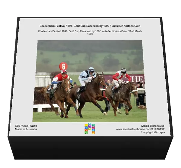 Cheltenham Festival 1990. Gold Cup Race won by 100  /  1 outsider Nortons Coin