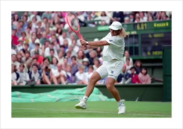 All England Lawn Tennis Championships at Wimbledon. Andre Agassi in action during