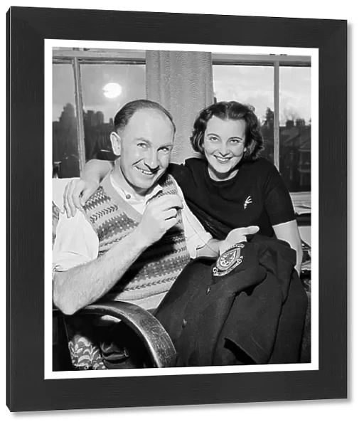 Bob Smith-Referee seen here at home with his wife. October 1952 C5210-002