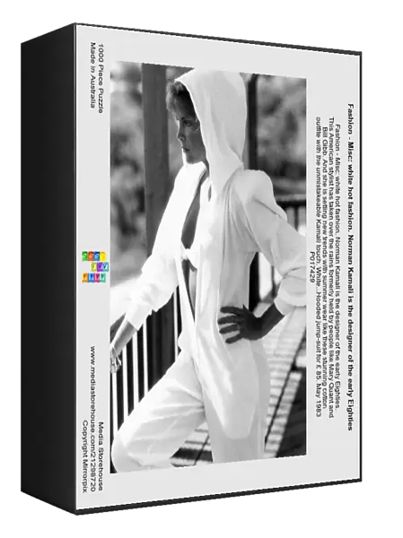 Fashion - Misc: white hot fashion. Norman Kamali is the designer of the early Eighties