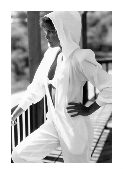 Fashion - Misc: white hot fashion. Norman Kamali is the designer of the early Eighties