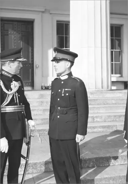 Prince Hussein of Jordan welcomed by British guards at Sandhurst