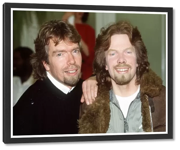 Richard Branson entrepreneur at Madame Tussauds with a waxwork model of himself
