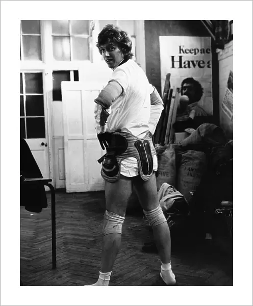 Tommy Steele Actor Singer in the padding he wears for his stunts during the making of