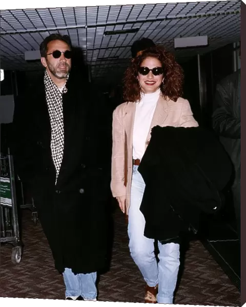 Gloria Estefan and husband Emilio at London airport