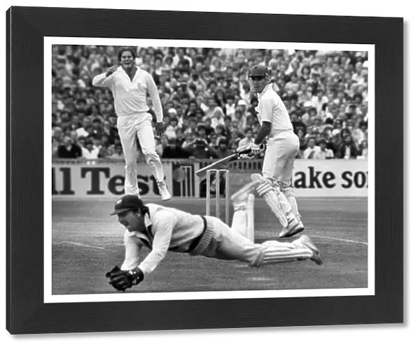 Down and out Rodney Marsh makes a diving catch to end Mike Brearleys short innings