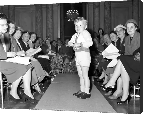 Child model Andrew-Mole Harrison seen here at the Wool fashion show. September 1953 D5568