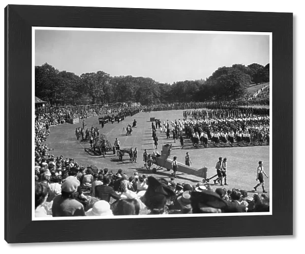 World War II. The March past and general view of the assembly of Air Cadets