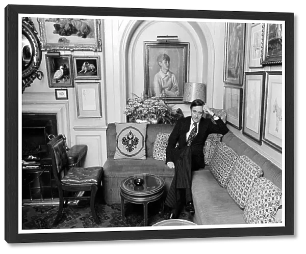 Mark Birley, owner of the famous Annabels nightclub in London, pictured at home