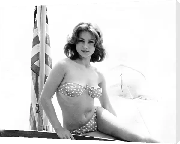 English actress Shirley Anne Field Actress sitting on boat. 8th December 1963