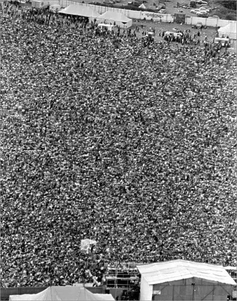 Aerial View of The Isle of Wight Pop Festival 30th August 1969
