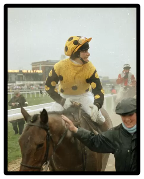 Jockey Tom Morgan on Yahoo after taking second place in the Gold Cup race at Cheltenham